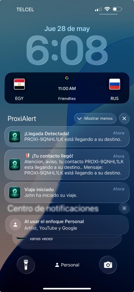 Notificaciones de Bloqueo ProxiAlert